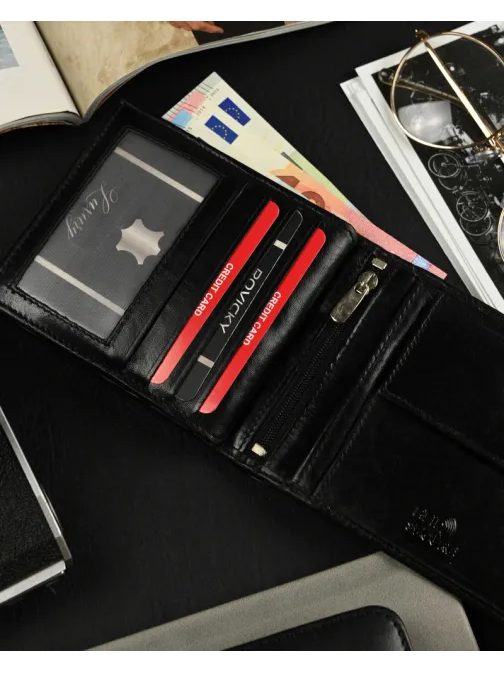 Designová černá pánská peněženka Ronaldo