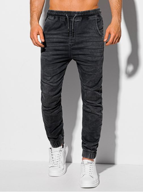 Trendové černé joggery P1038