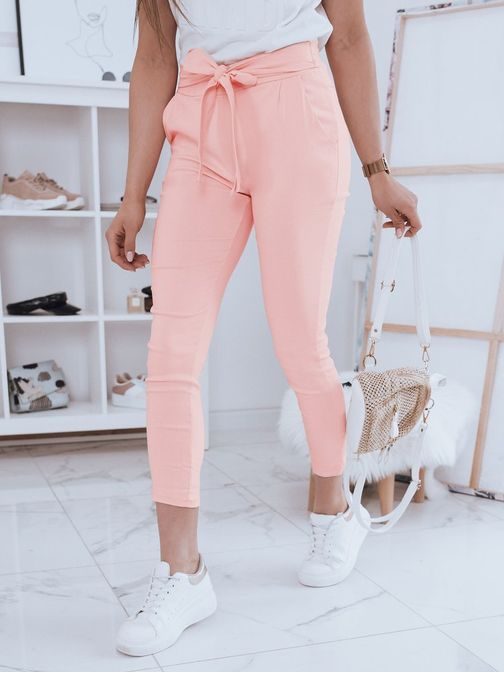 Neobyčejné růžové dámské kalhoty Lovely Basic