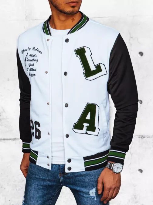 Moderní bílo-černá bomber bunda LA