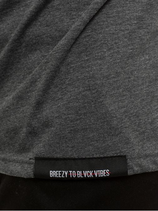 Moderní pánské tmavě šedé tričko s potiskem BREEZY 500BT