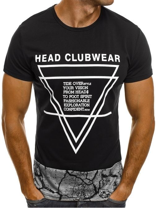 HEAD CLUBWEAR černé moderní pánské tričko J.STYLE SS164
