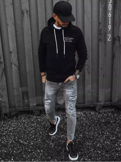 Mikina s kapucí v černé barvě