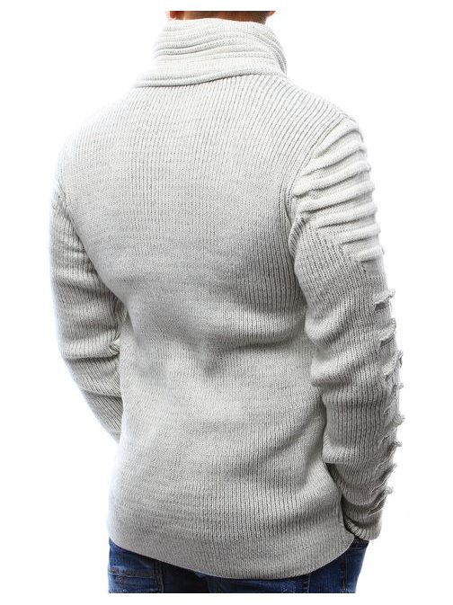 Skvělý bílý svetr s kontrastním zipem