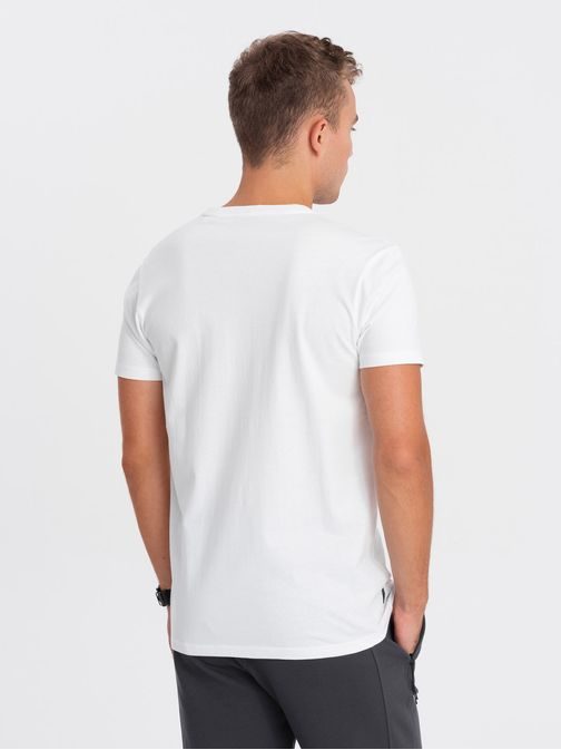 Bílé tričko s nápisem V1 TSPT-0160