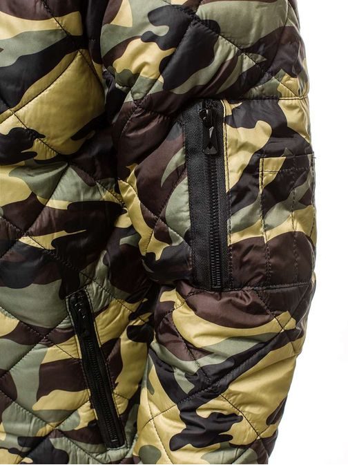 Krásná prošívaná khaki maskáčová bomber bunda JS/MY08