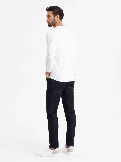 Trendy bílé tričko s dlouhým rukávem a s logem V2 LSBC-0124