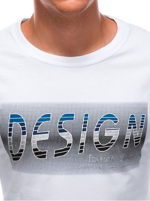 Bílé tričko s nápisem Design L154