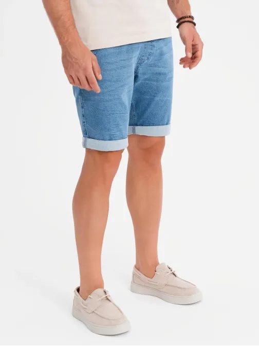 Stylové modré džínové šortky V1 SRDS-0161