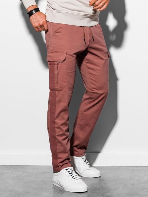 Stylové kalhoty v cihlové barvě P893