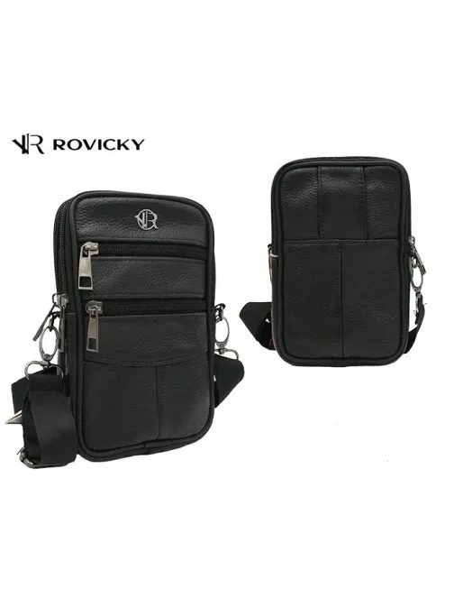 Trendy kožená černá taška Rovicky