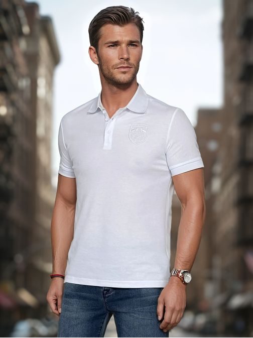 Pánská bílá polokošile s logem