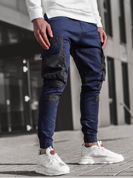 Stylové tmavě modré joggery G/11131