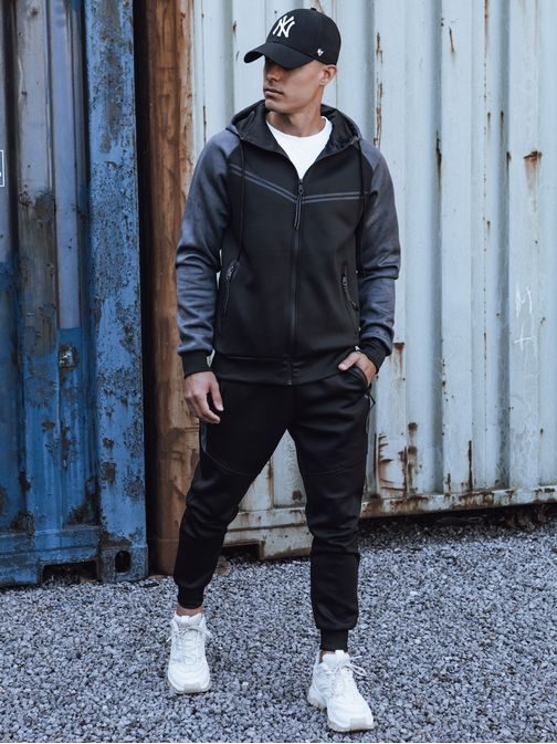 Moderní grafitově-černá pánská tepláková souprava