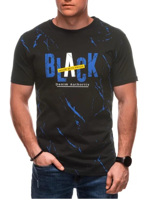 Černé tričko s originálním potiskem S2028