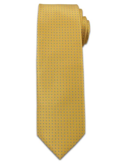 Žlutá pánská kravata se vzorem