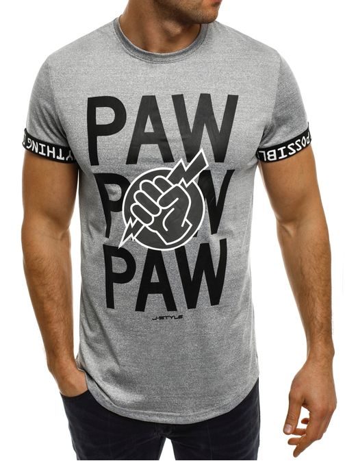 Originální šedé pánské tričko PAW PAW PAW SS037