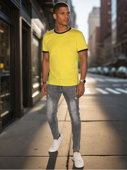 Pohodlné žluté pánské tričko