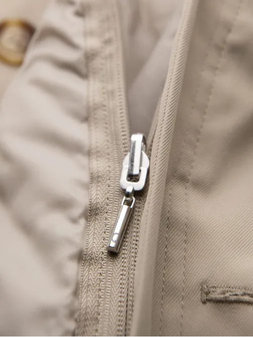 Pánský béžový kabát s vestou V1 OM-COLC-0139