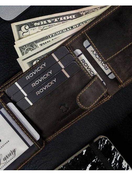 Pánská kožená peněženka ALWAYS WILD v hnědé barvě
