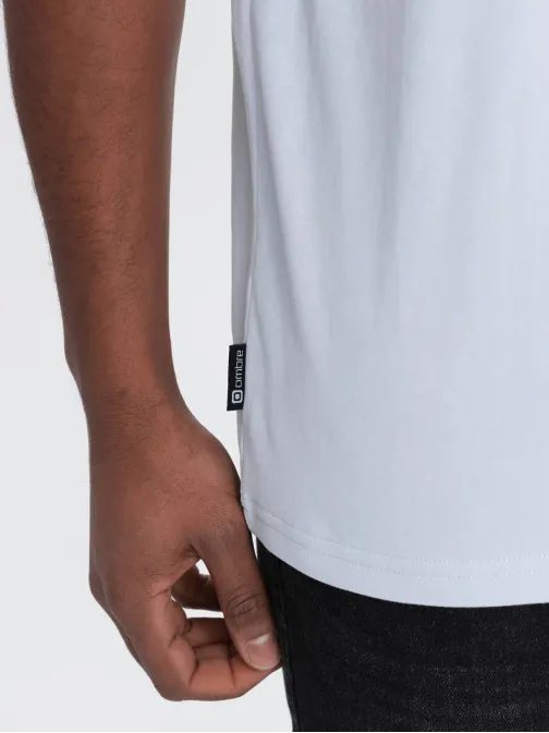 Trendy tričko s ozdobnou kapsou světle modré V9 TSCT-0109