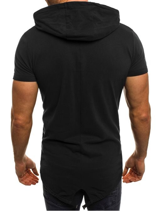 Módní černé pánské tričko na zip ATHLETIC 1118