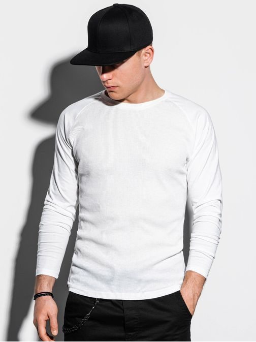 Klasické bílé tričko s dlouhým rukávem L119