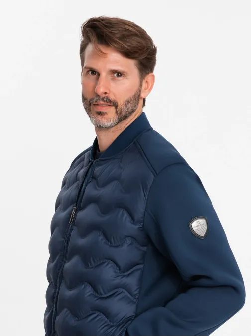 Tmavě modrá bomber trendy bunda V2 JALP-0141