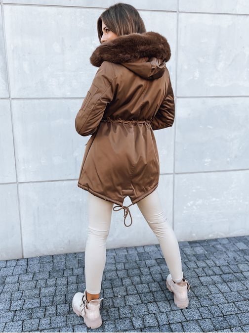 Dámská módní kávová zimní parka Goddess