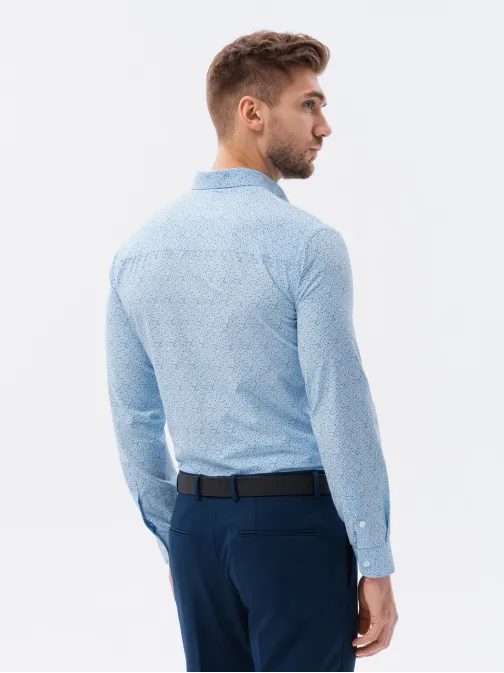 Světle modrá košile s jemným vzorem V3 K634