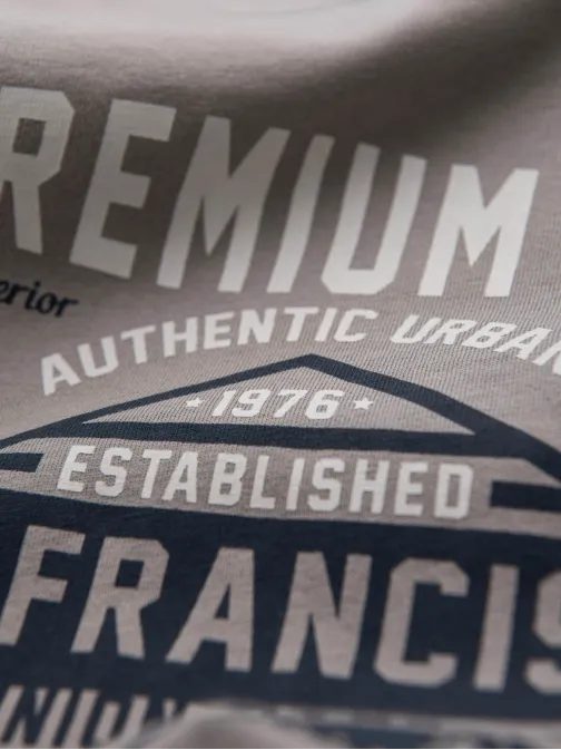 Bavlněné béžové pánské tričko San Francisco v4 om-tspt-0120