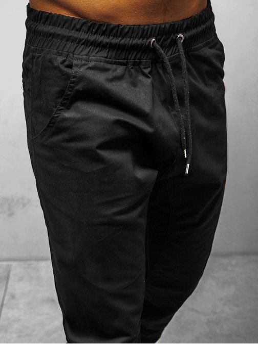 Sportovní pánské černé chino jogger kalhoty O/399Z