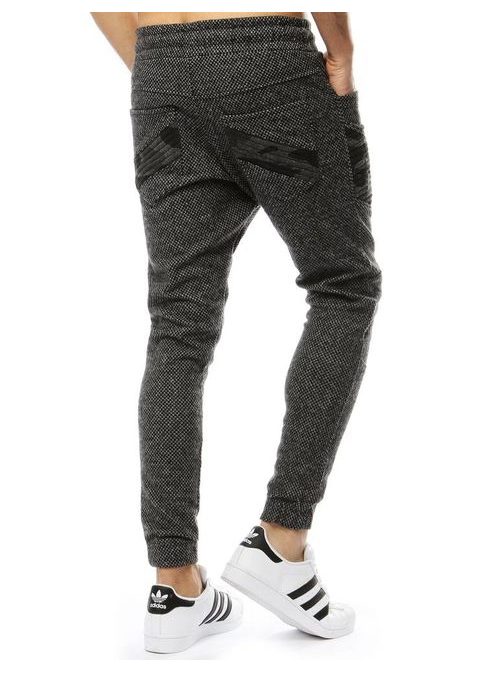 Tmavě šedé jedinečné trendy jogger kalhoty