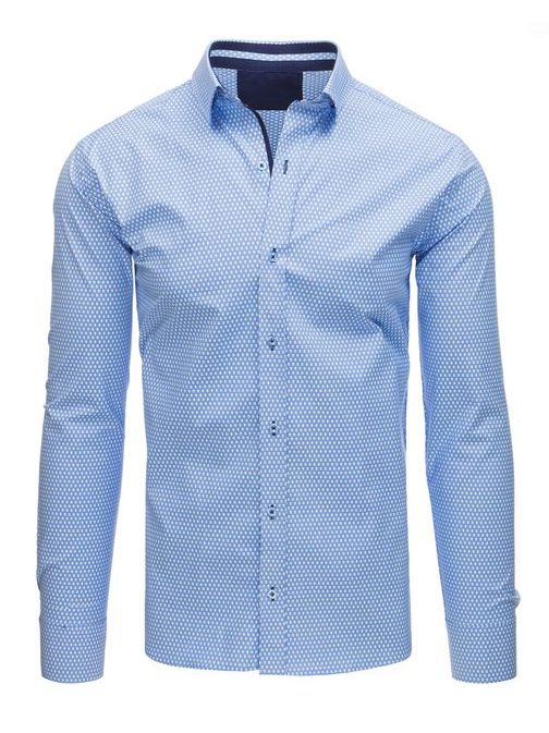 Blankytně modrá pánská košile se vzorem