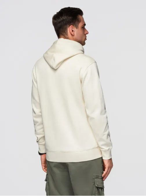 Módní krémová mikina s kapucí SSBN-0270