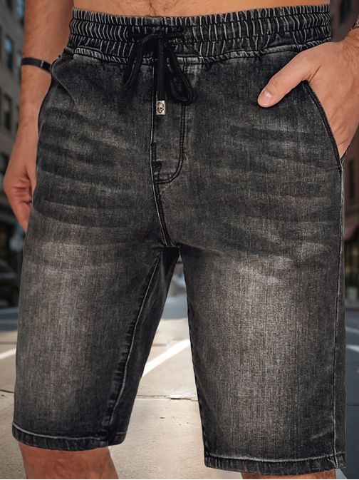 Módní černé džínové šortky