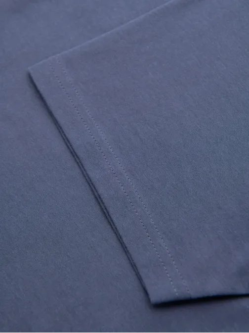 Základní džínové bavlněné tričko s kulatým výstřihem V7 TSBS-0236