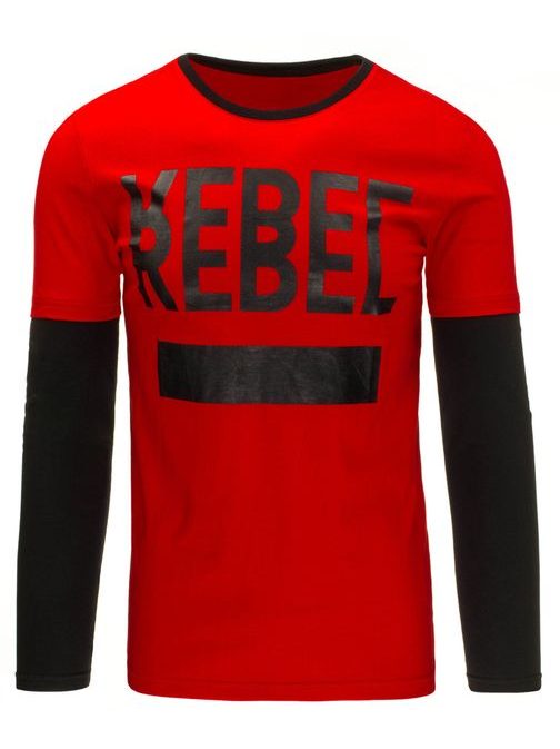 Moderní pánské REBEL tričko v červeném provedení