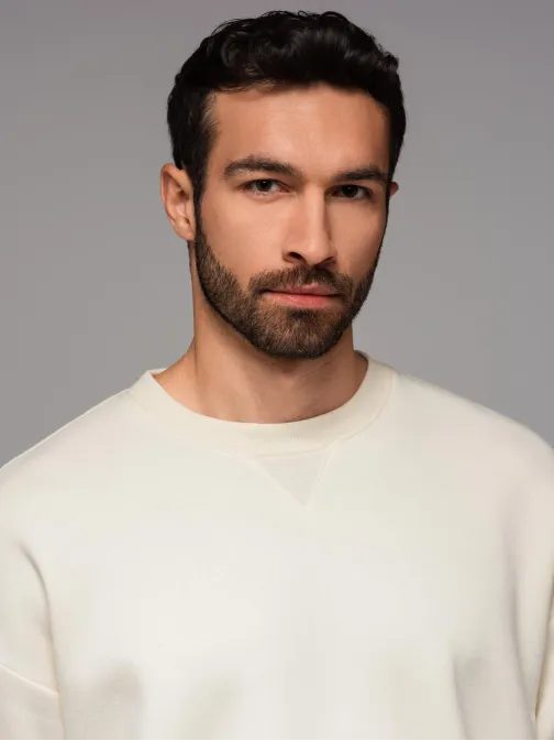 Unisex krémová sportovní souprava (mikina + šortky) V2 Z108