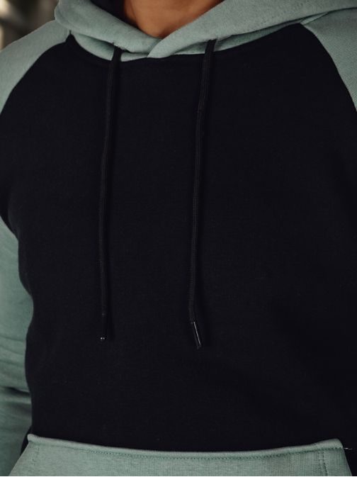 Jedinečná černozelená mikina s kapucí