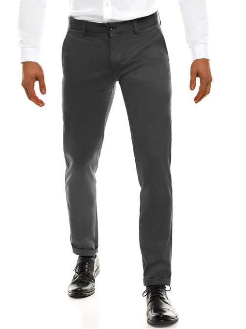 Chinos kalhoty v tmavě šedé barvě s decentním prošitím BLACK ROCK 210