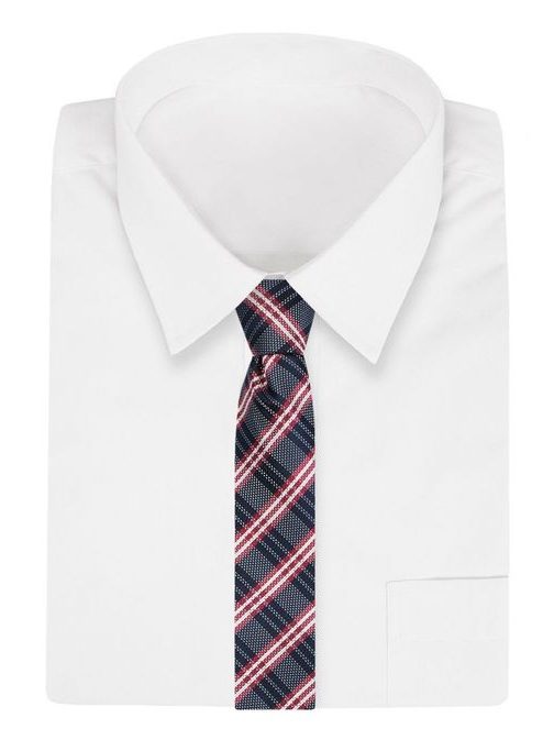 Granátová kostkovaná kravata