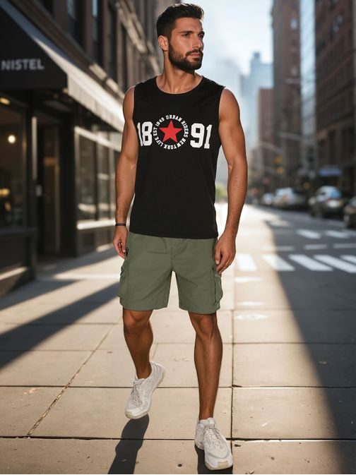 Originální černé pánské tílko s potiskem