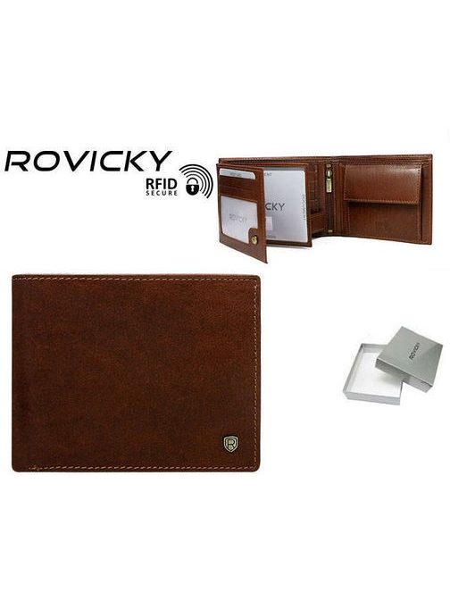 Elegantní kožená hnědá peněženka Rovicky