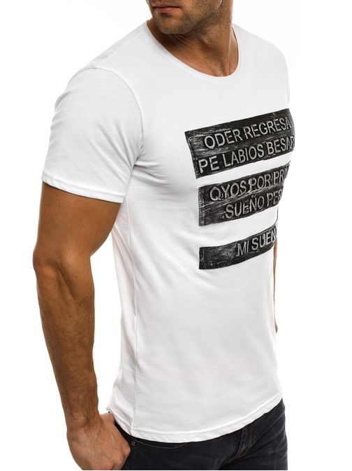 Bílé moderní pánské tričko BREEZY 255