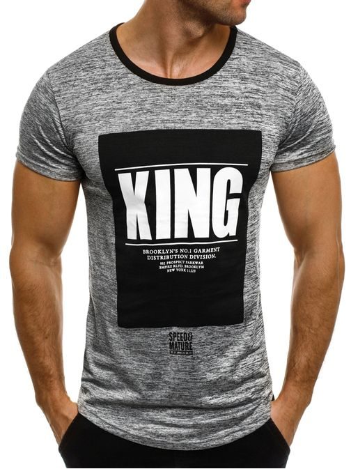 Moderní pánské tričko s potiskem KING J.STYLE SS009