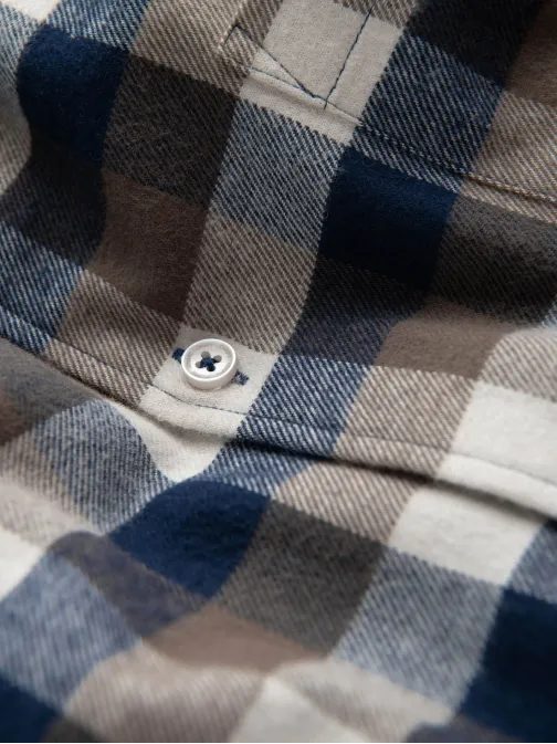 Trendy flanelová károvaná hnědo granátová košile V1 SHCS-0157