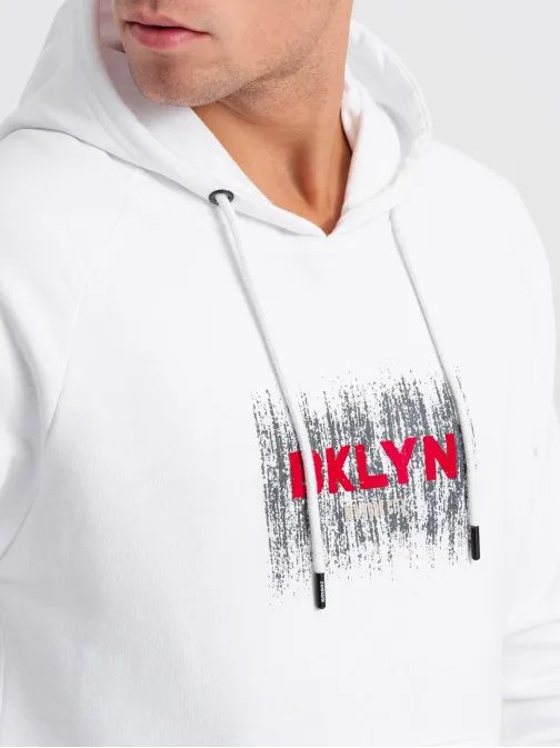 Nadčasová bílá mikina s kapucí V1 SSPS-0150