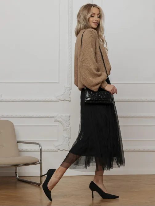 Jedinečná černá midi sukně GLR020