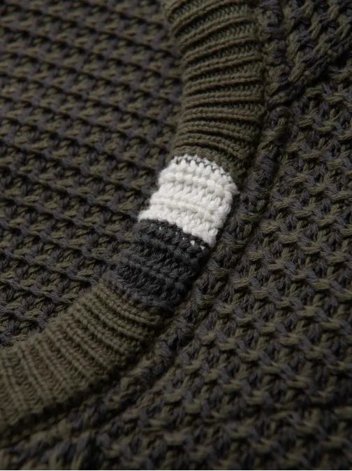 Cool pánský ležérní svetr olivový V2 OM-SWSW-0122